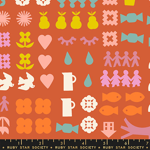 PREORDER Paper Cuts 2 Together in Persimmon RS1107 14 - Ruby Star Society Sold by the Half Yard